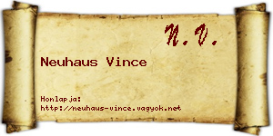 Neuhaus Vince névjegykártya